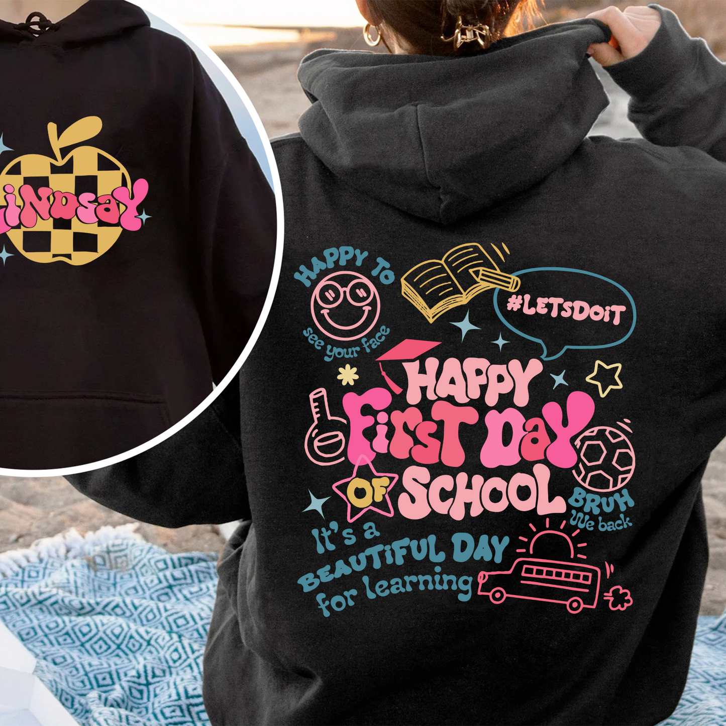Happy First Day Of School Teacher Hoodie, Back To School Shirt For Teachers, Bruh We Back Teachers Hoodie, Custom Teacher Hoodie