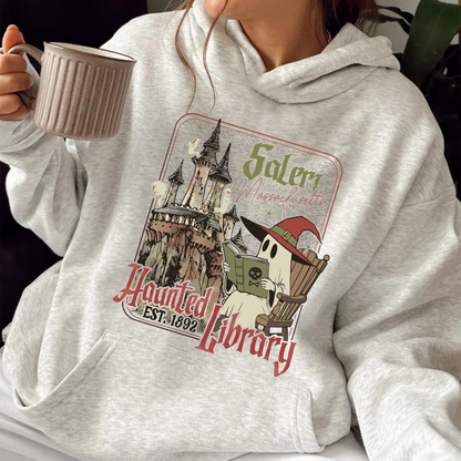 Halloween Book Lover Hoodie, the Haunted Library Hoodie, Salem Book Club Hoodie