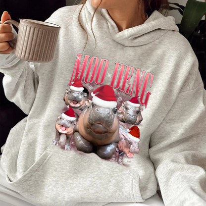 Animal Lover Hoodie, Moo Deng Meme Hoodie, Baby Hippo Hoodie, I Love Moo Deng Hoodie