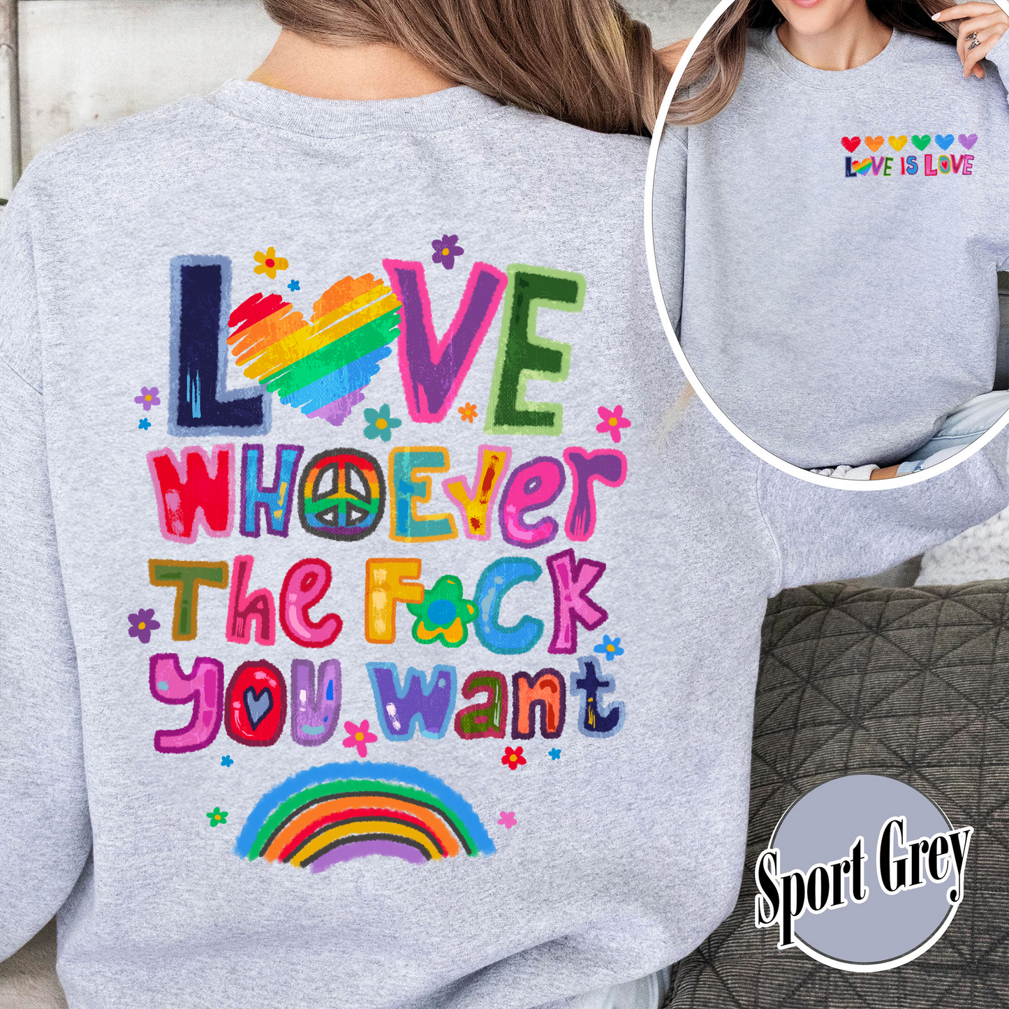 Love Whoever the F You Want Sweatshirt, Pride Month Sweatshirt, LGBT Sweatshirt, Rainbow Sweatshirt, Gay Pride Trendy Sweatshirt, Live Laugh Lesbian, Lesbian Sweatshirt