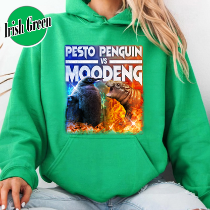 Animal Lover Hoodie, Pesto the Penguin Hoodie, Moo Deng Hoodie, Zoo Baby Hippo Hoodie
