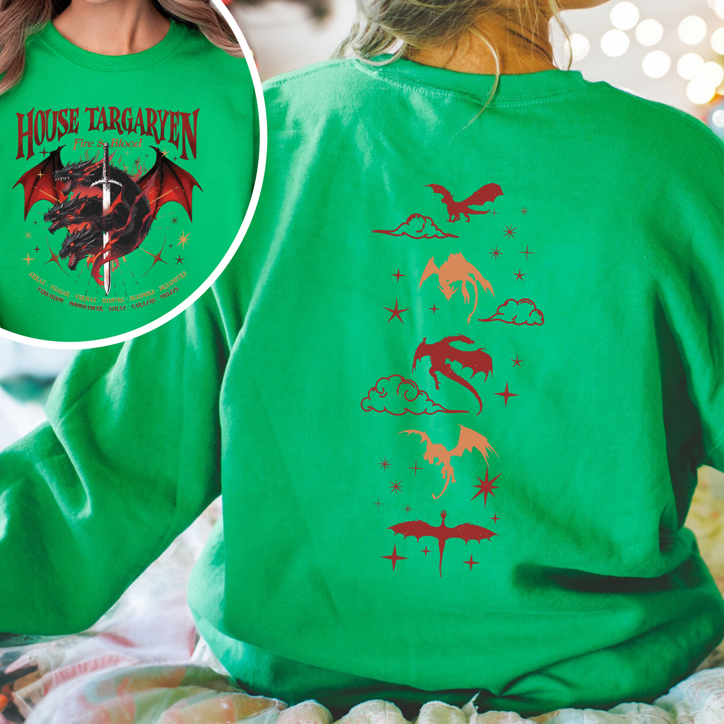 HOTD Sweatshirt, House of the D Sweatshirt, GOT Sweatshirt, Meleys, Shirt With Dragons, Dragon Lovers Sweatshirt, Targaryen Sweatshirt, Team Black, Dragons