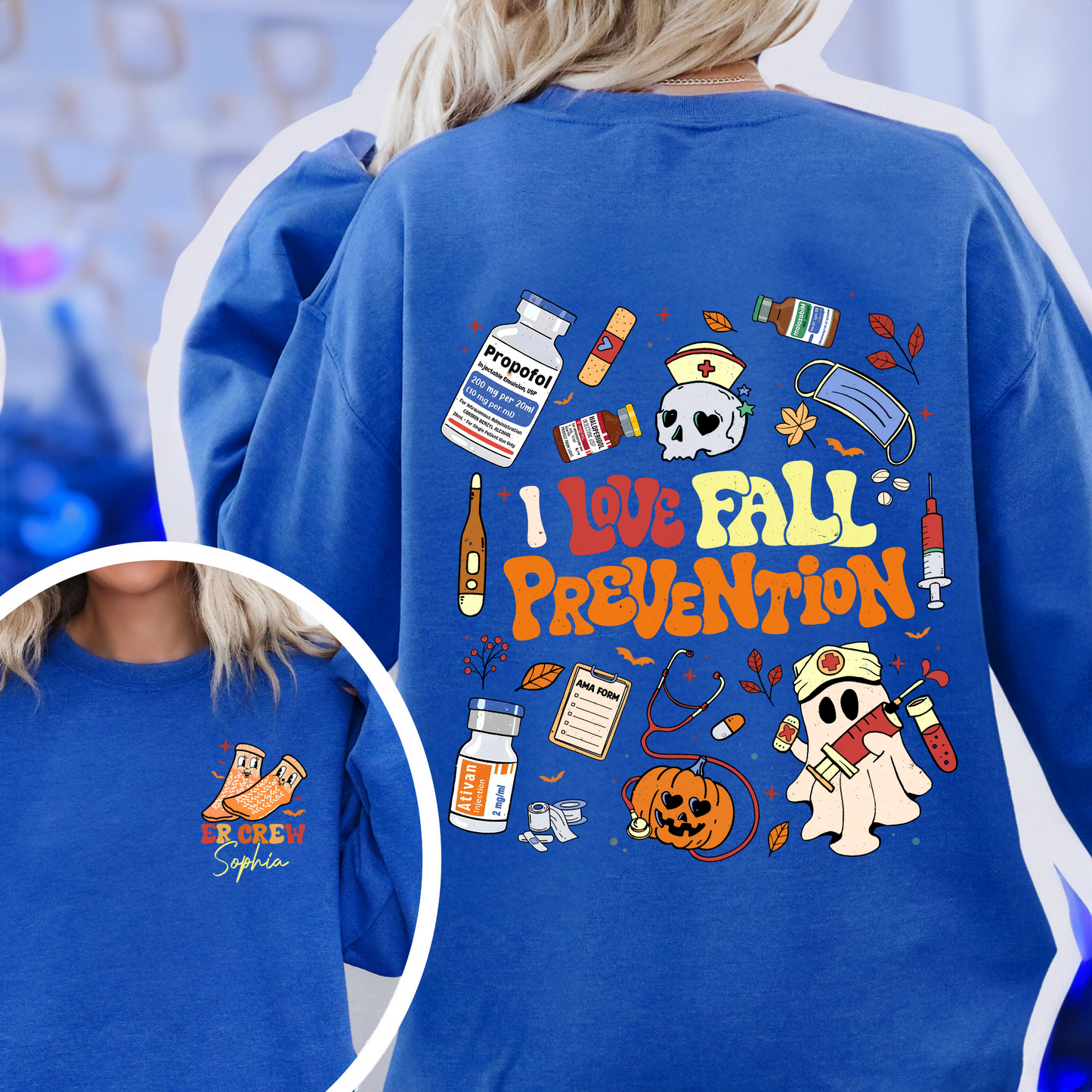 Halloween Nurse Sweatshirt, Custom Fall Nurse Prevention Sweatshirt, Nurse Boo Crew Sweatshirt