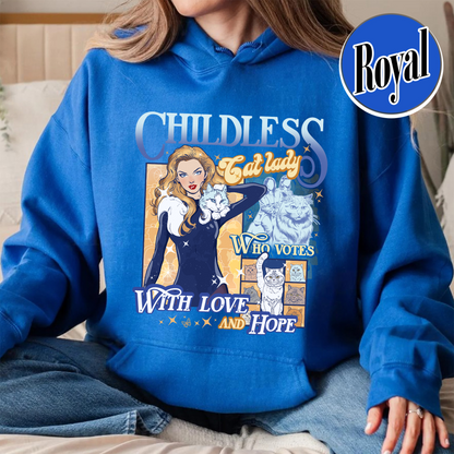 Election Hoodie, Childless Cat Lady Hoodie, Cat Lover Hoodie, I Vote Hoodie, Vote Blue Election Hoodie