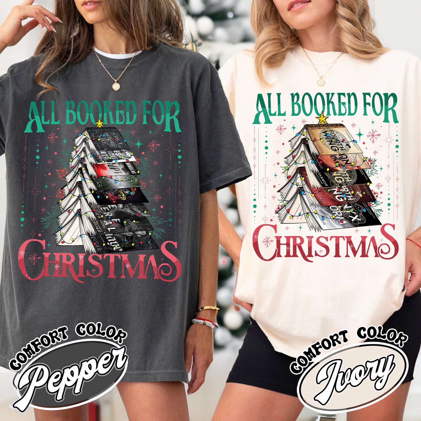 All Booked for Christmas Shirt, ACOTAR, TOG, Dark Romance Shirt, ACOTAR All Booked for Christmas Shirt, Dragon Rider, Book Christmas Tree Shirt