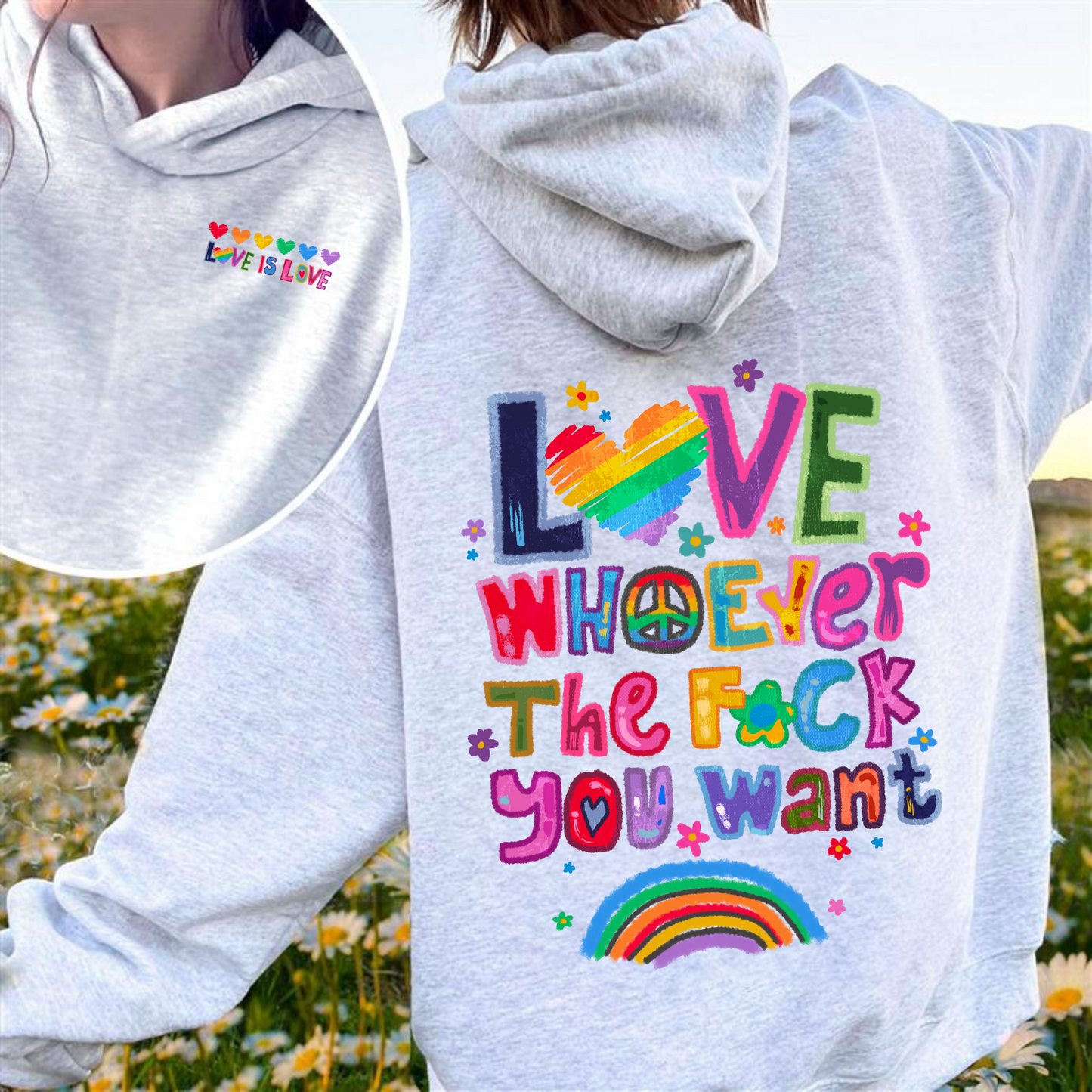 Love Whoever the F You Want Hoodie, Pride Month Hoodie, LGBT Hoodie, Rainbow Hoodie, Gay Pride Trendy Hoodie, Live Laugh Lesbian, Lesbian Hoodie