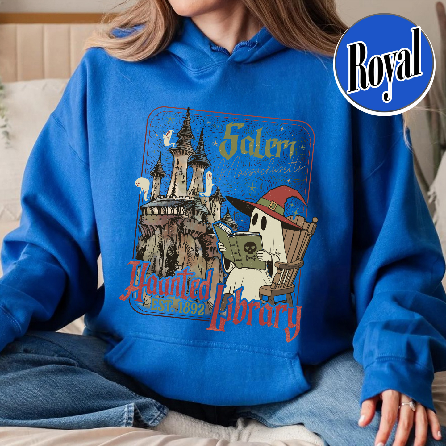 Halloween Book Lover Hoodie, the Haunted Library Hoodie, Salem Book Club Hoodie