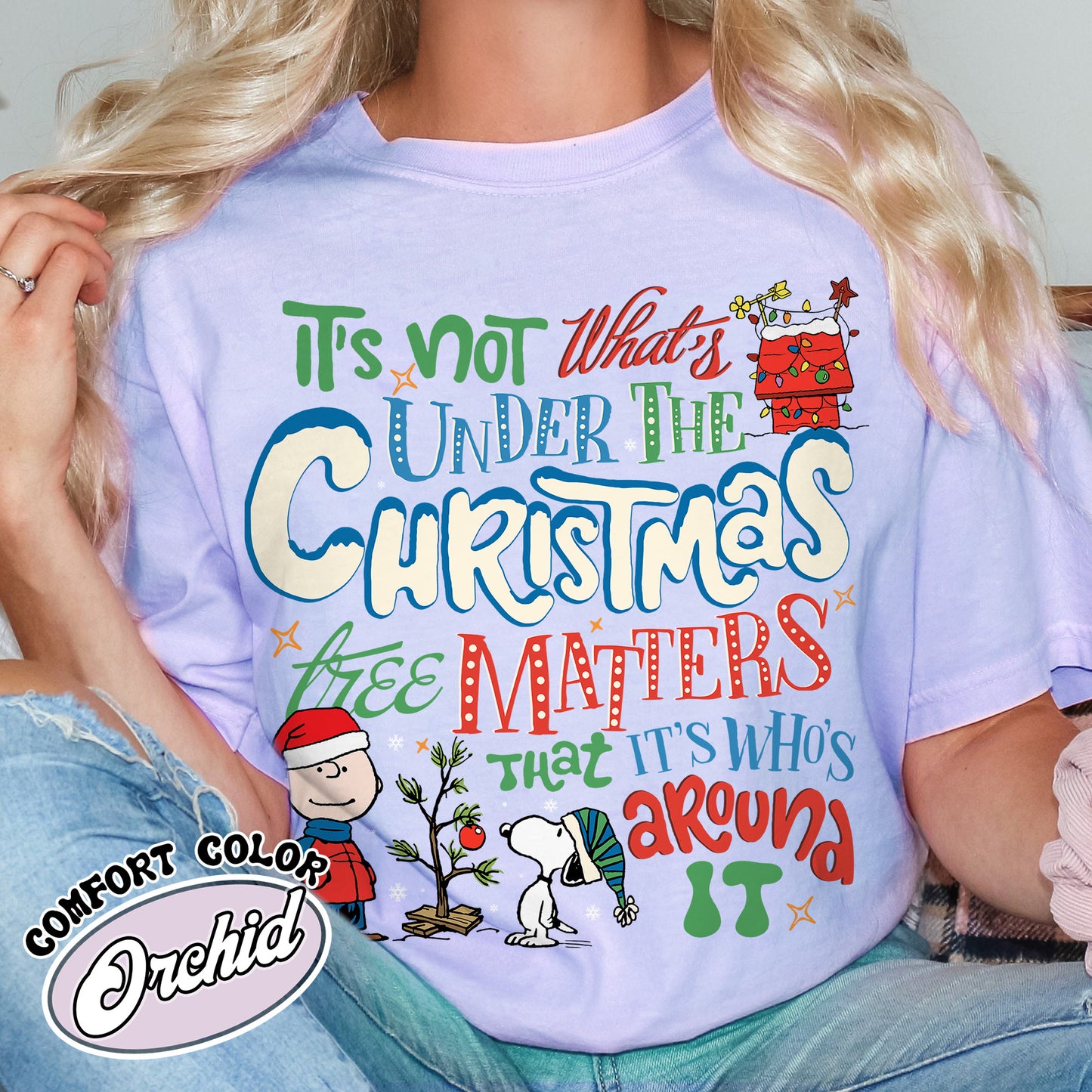 Snoopy Shirt Christmas, Peanuts Christmas Tee Shirts, Winter Dog Shirt, It’s Not What’s Under the Tree That Matters, It’s What’s Around It Shirt