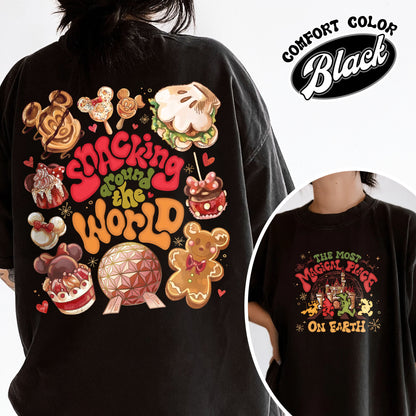 The Most Magical Place on Earth Shirt, Snacking Around the World Shirt, Cookies Christmas Family, Magic Kingdom Christmas, Family Trip Shirt