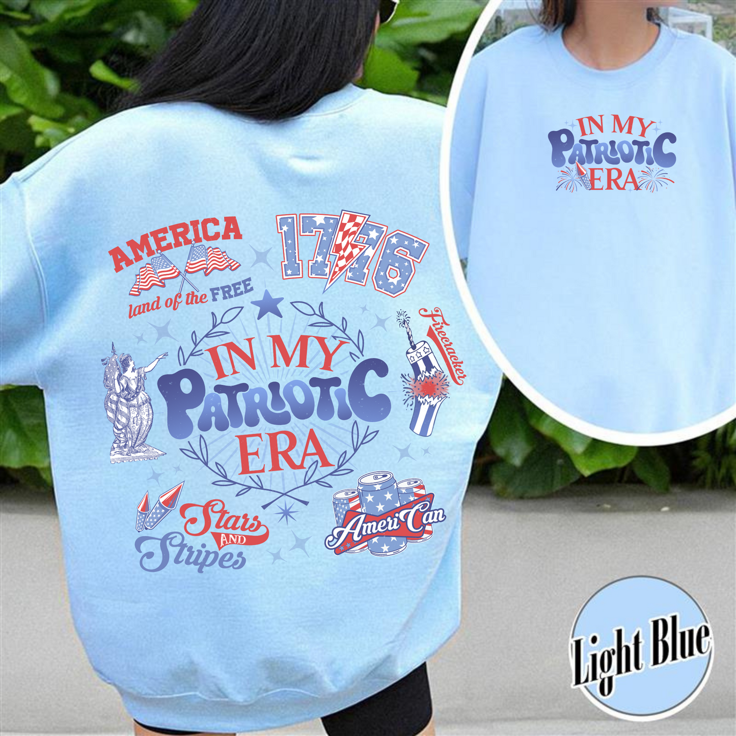 Patriotic Sweatshirt, America Retro Sweatshirt, Red White And Blue, Independence Day, Usa Flag, 4th Of July, Fourth Of July Sweatshirt