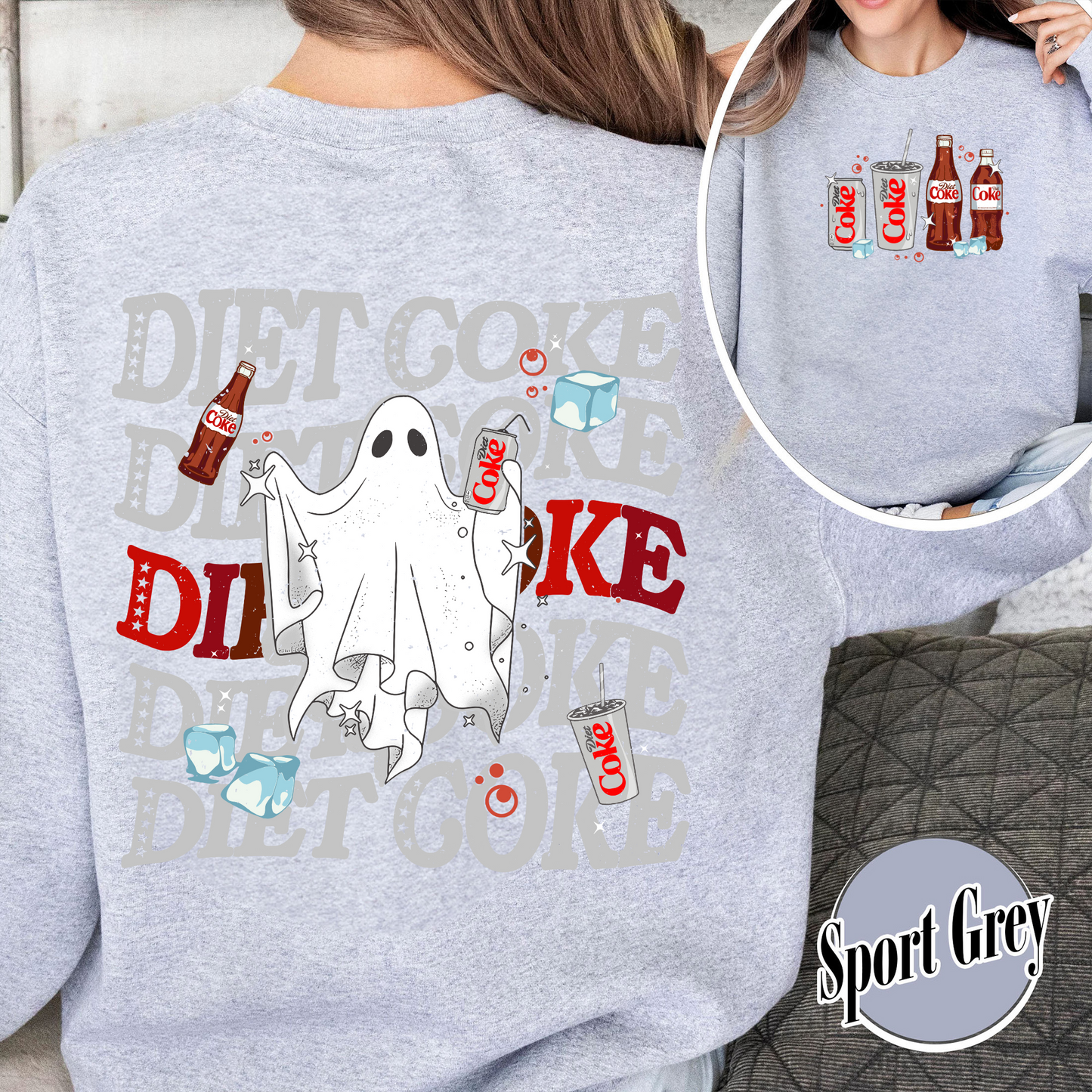 Halloweeen Ghost Sweatshirt, Diet Coke Ghost Sweatshirt, Diet Coke Teacher Sweatshirt