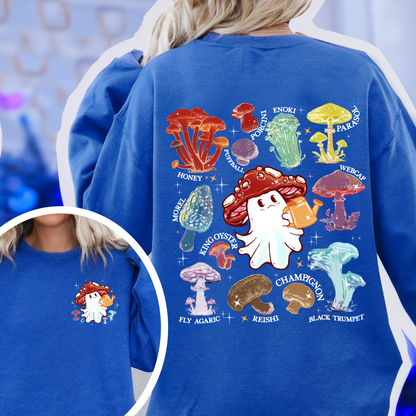 Halloween Sweatshirt, Magic Mushroom Microdose Sweatshirt, Mystical Mushroom Ghost Sweatshirt