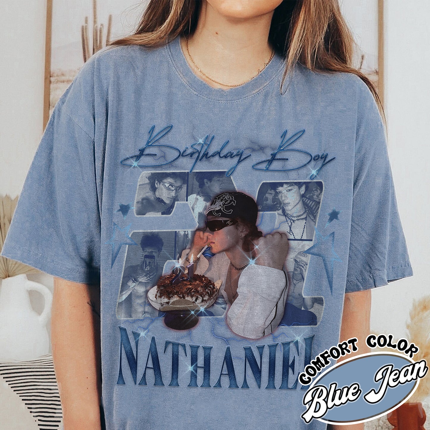 Custom Birthday Girl Shirt, Custom Photo Shirt, Photo Bootleg Shirt, Shirt With Face on It for Boyfriend Birthday Gift, Birthday Party Shirt