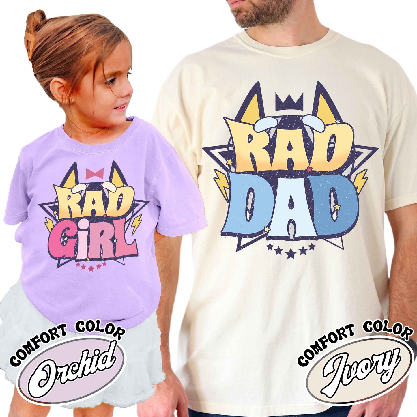 Rad Dad Comfort Color Shirt, Fathers Day Gift, Rad Like Dad Shirt, Dad Matching Shirt, Cool Dads Club, Kids Shirts For Fathers Day, The Girl Father T-shirt