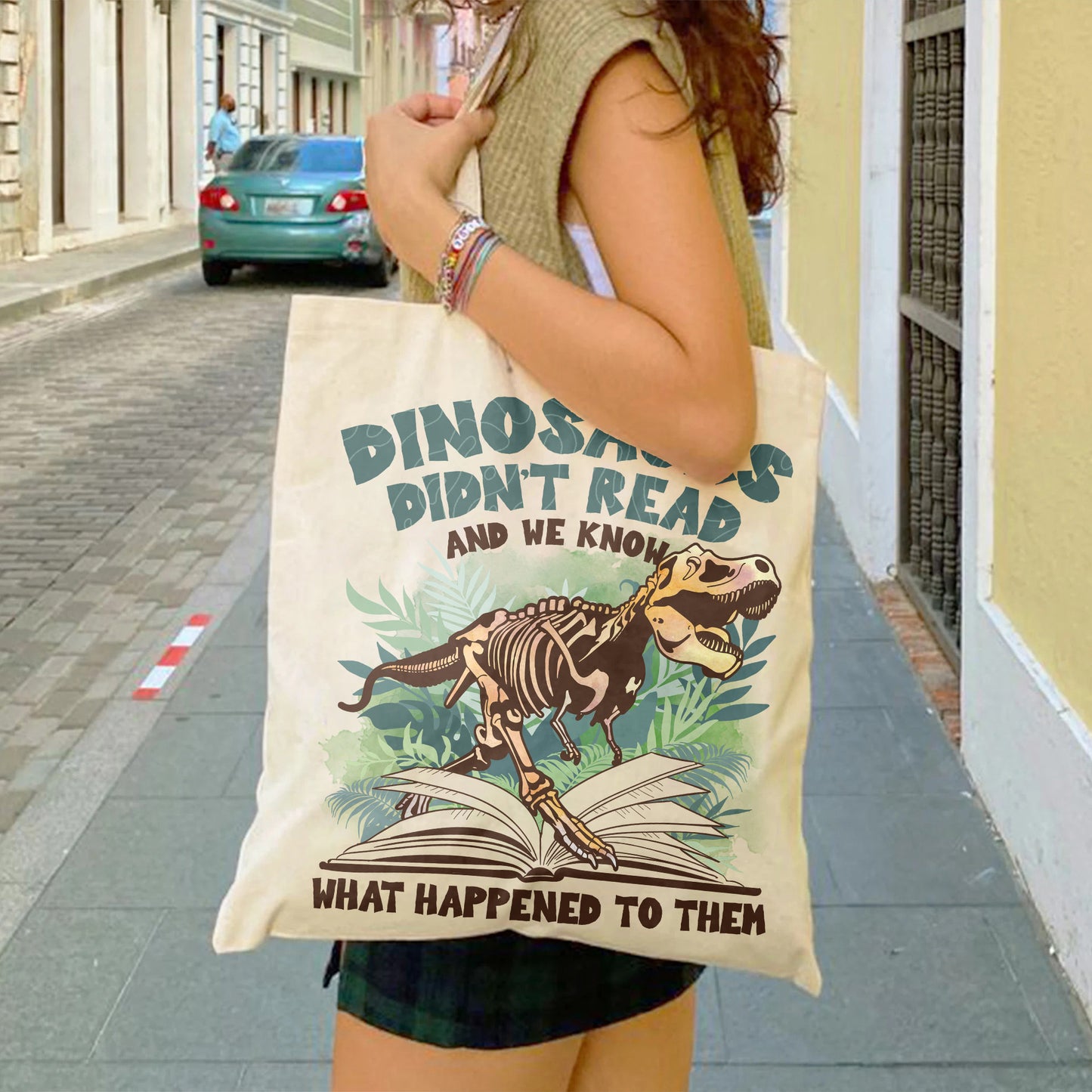 Dinosaurs Didn’t Read And We Know What Happen to Them Bag, Dinosaurs Bag, Dino Bag, Funny Reading Bag, Dino-Four Bag, Reading Gifts,