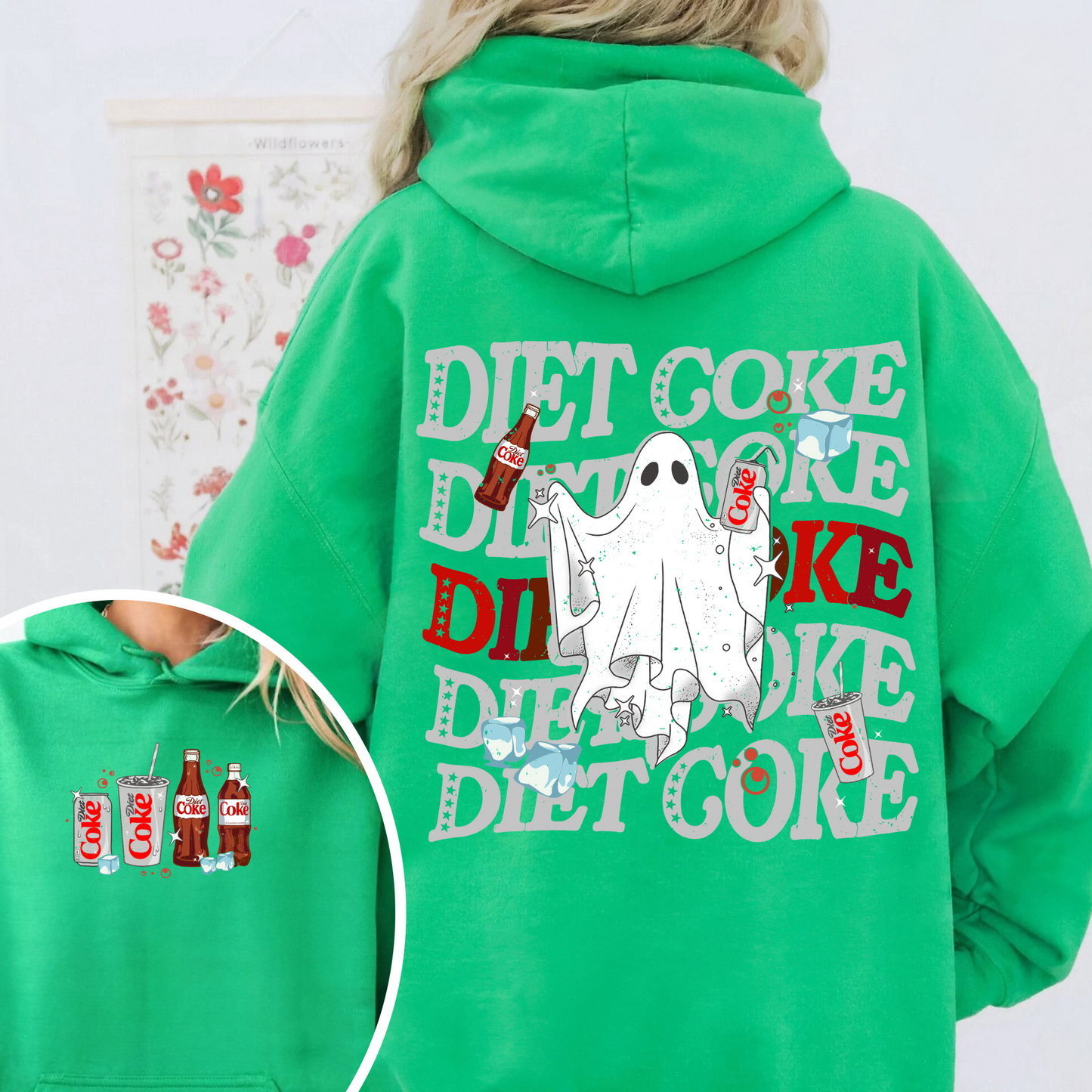 Halloweeen Ghost Hoodie, Diet Coke Ghost Hoodie, Diet Coke Teacher Hoodie