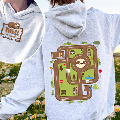 Race Car Track Hoodie for Dad, Race Track Hoodie for Dad, Racing Hoodie for Dad, Tired Dads Club, Tired Dads Club, Toy Car Massage Hoodie