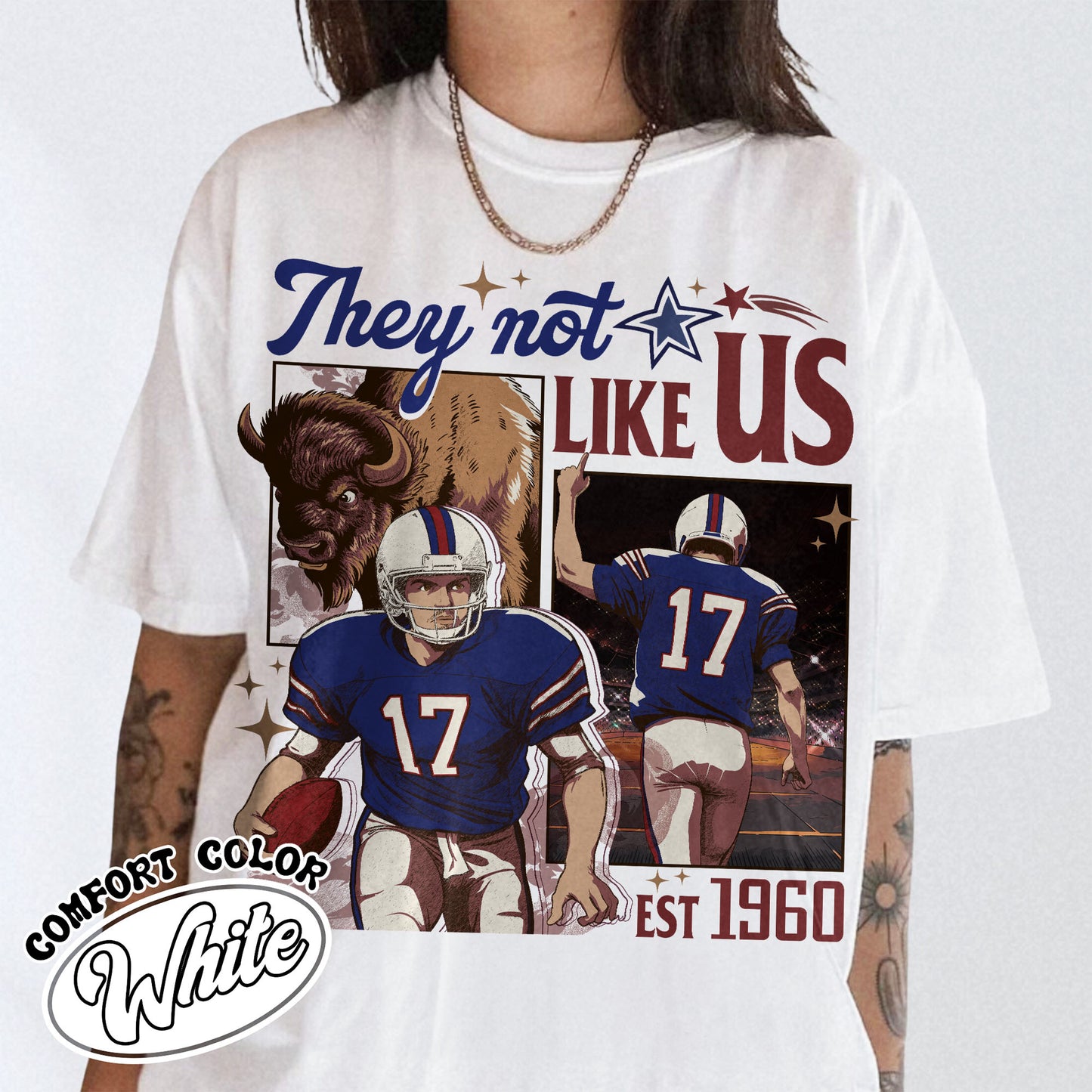 They Not Like Us Football Shirt, Custom Football Shirt, Team Number Player Name Shirt, Football Shirt Personalized Shirt, Go Bills Tshirt