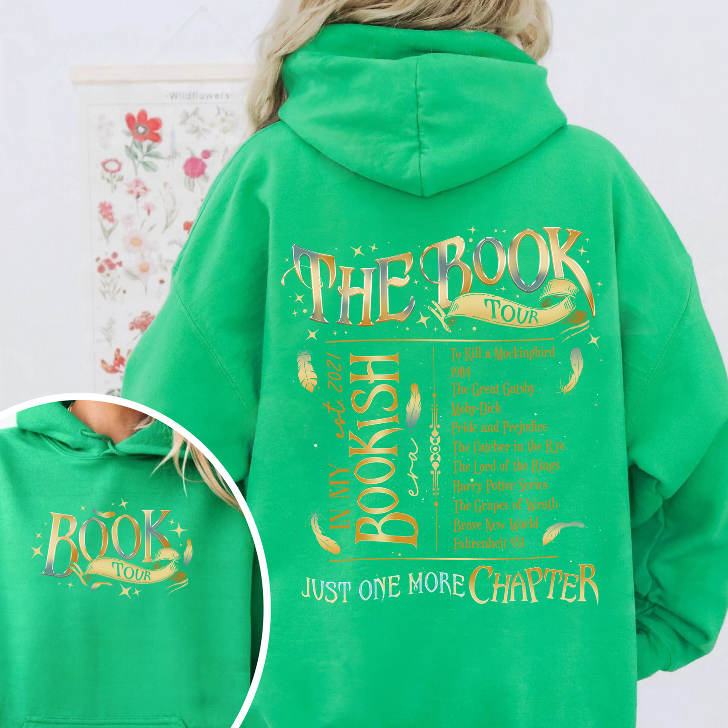 Custom Bookshelf Hoodie, Bookish Hoodie Gift, in My Reading Era Hoodie, in My Bookish Era Hoodie, Trendy Aesthetic for Book Lovers