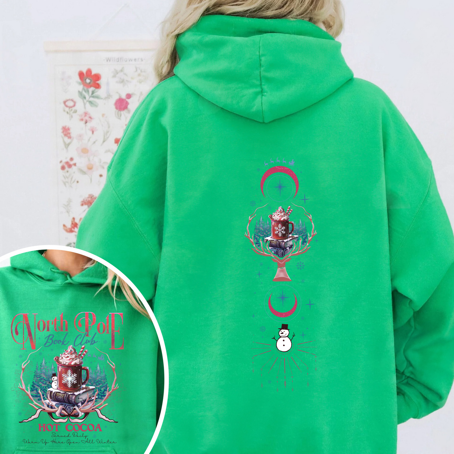 Book Lovers Christmas Hoodie, North Pole Book Club Hoodie, Gift for Librarian