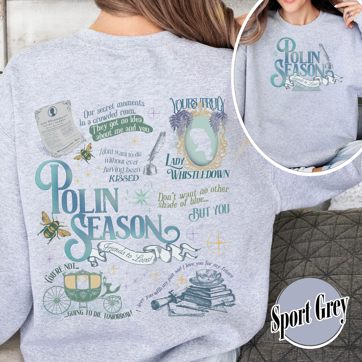 Penelope Colin Bridgerton Season 3 Sweatshirt, Polin Season, Penelope And Colin Sweatshirt, Spill The Tea Lady Whistledown's Society Papers Sweatshirt