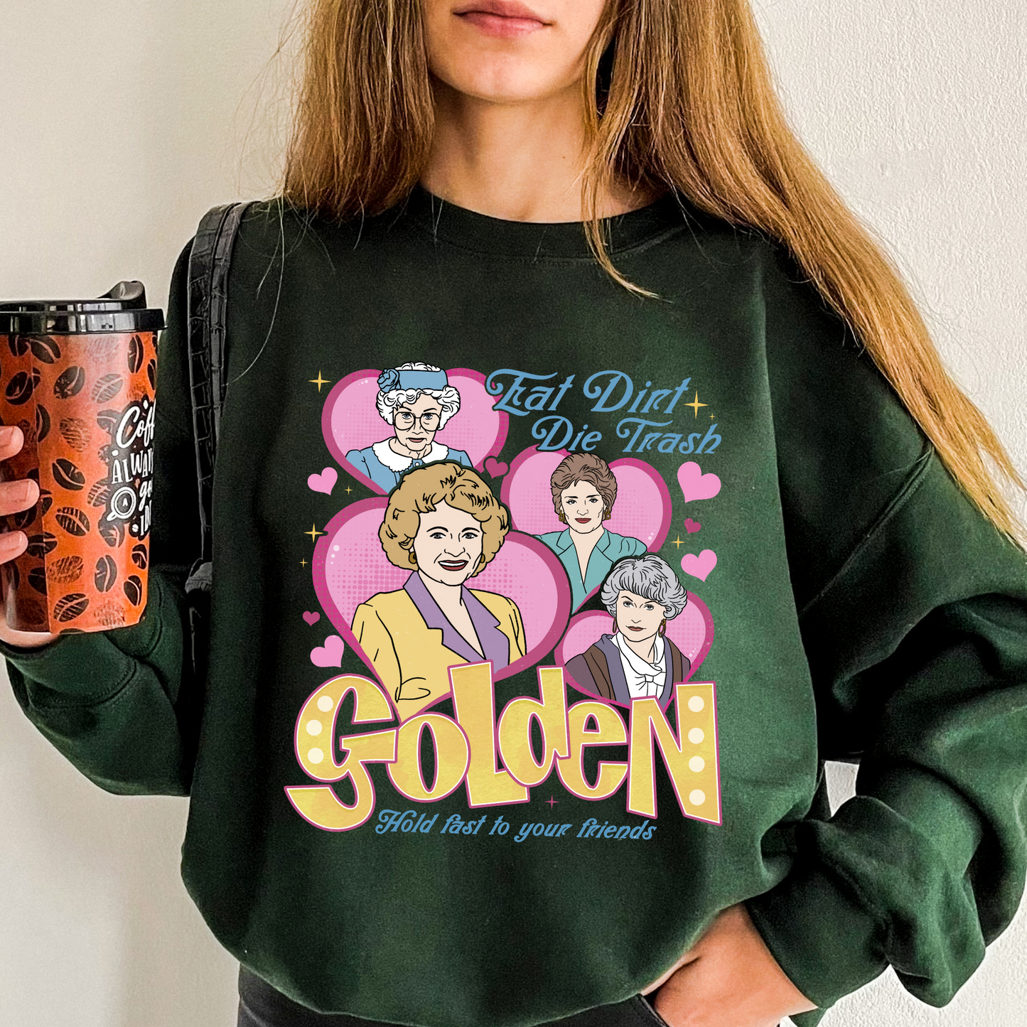 Family Sweatshirt, Eat Dirt Die Trash Stay Golden Sweatshirt, 90s Sitcom Mom Vibes Sweatshirt