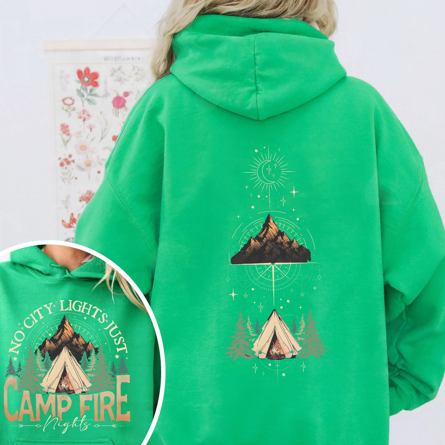 No City Lights Just Camp Fire Night Hoodie, Camping Hoodie, Camp Fire, Camping Mode, Travel Hoodie, Adventure Hoodie, Adventure Lover