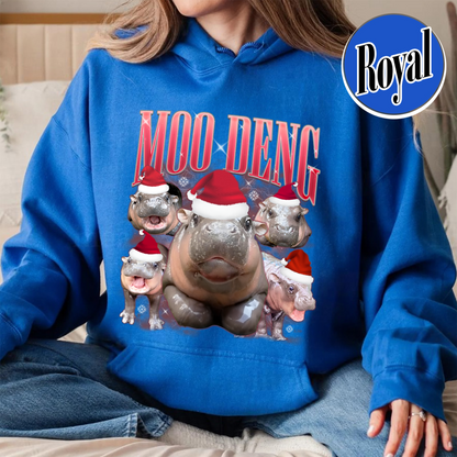 Animal Lover Hoodie, Moo Deng Meme Hoodie, Baby Hippo Hoodie, I Love Moo Deng Hoodie