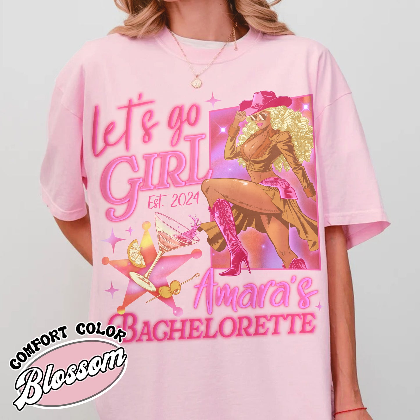 Lets Go Girls Cowgirl Shirt, Custom Name Bachelorette Shirts, Bridal Party Gifts, Gift for Bride, Bach Trip Shirts, Personalized Wedding Shirt