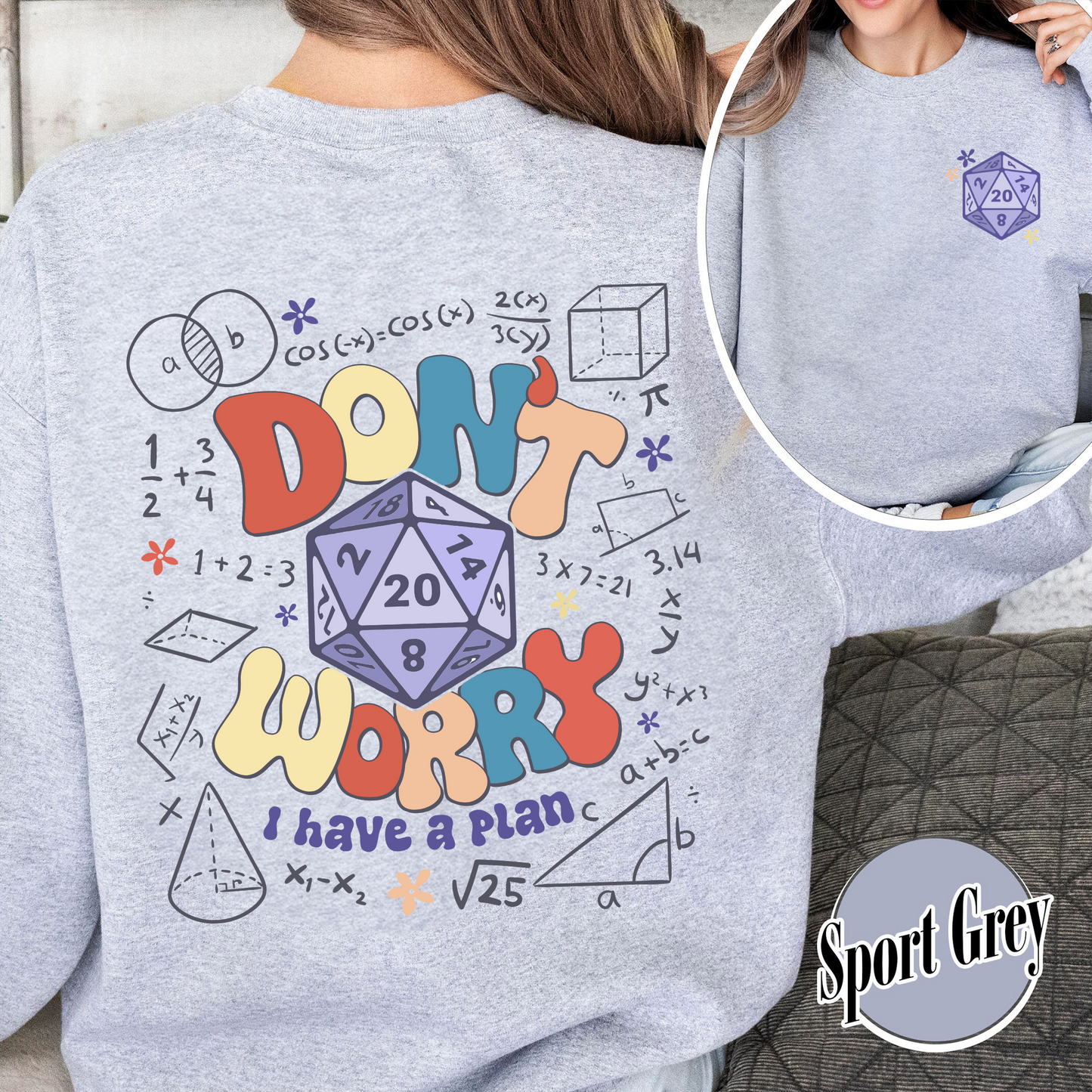 Dont Worry I Have a Plan Sweatshirt, Funny Dnd Dice Set, Gifts for Gamer, Playing Game, Funny Gamer Sweatshirt, DND Sweatshirt, Dnd Gift for Dad