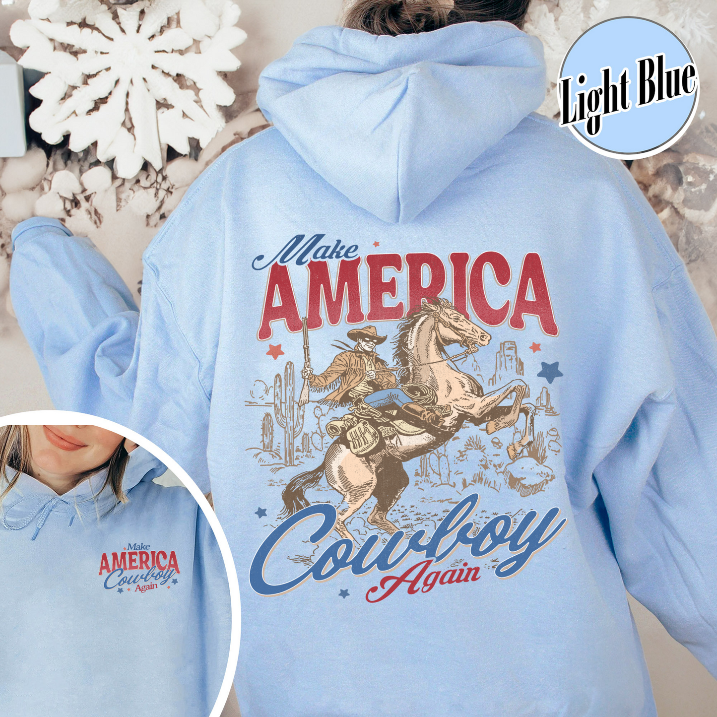 Make America Cowboy Again Hoodie, Make America Cowboy Again Hoodie, 4th of July Shirts, 4th of July Hoodie, 4th of July Western Hoodie