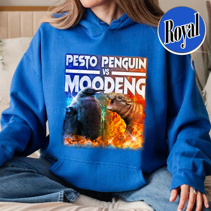 Animal Lover Hoodie, Pesto the Penguin Hoodie, Moo Deng Hoodie, Zoo Baby Hippo Hoodie