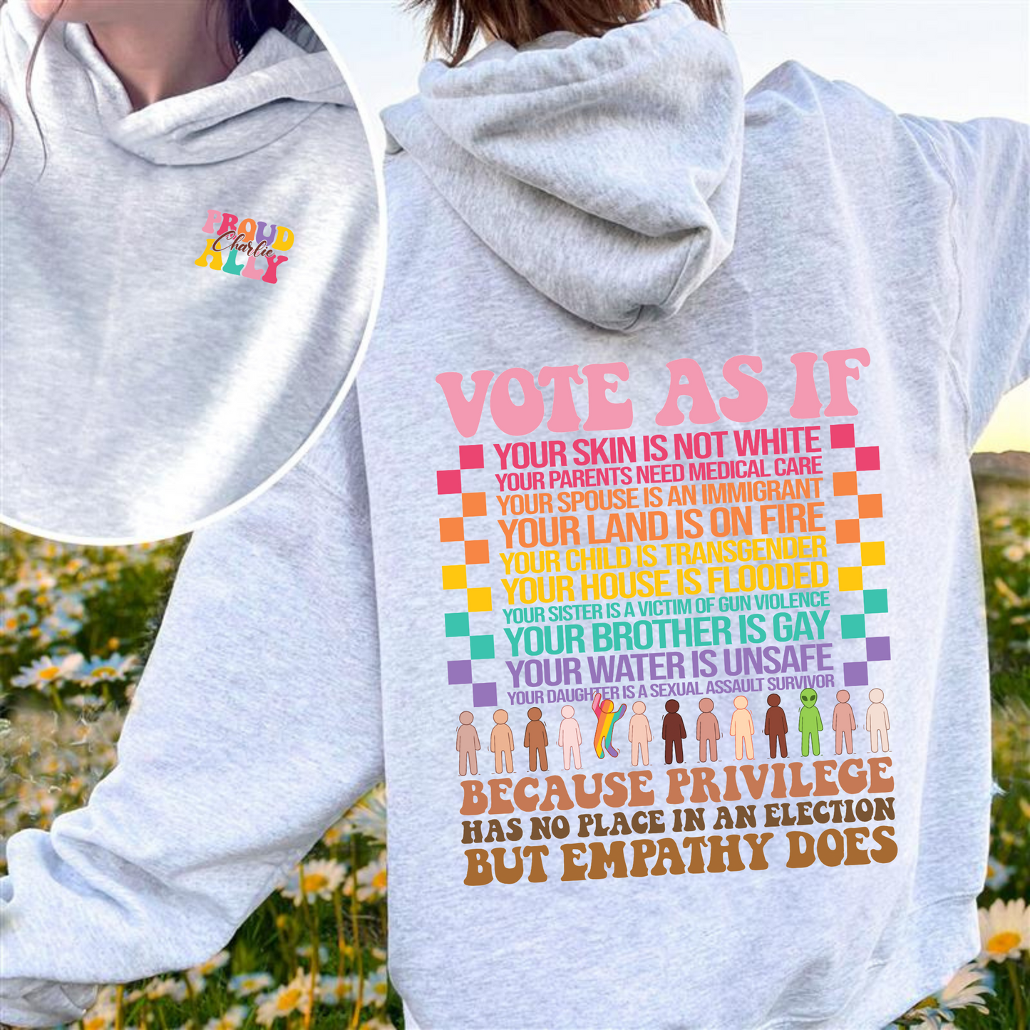 Vote As if Hoodie, Pride 2024 Hoodie, LGBTQ Mother Hoodie, Vote Hoodie, LGBTQ Hoodie, Pride Month, Human Rights, Custom Proud Ally
