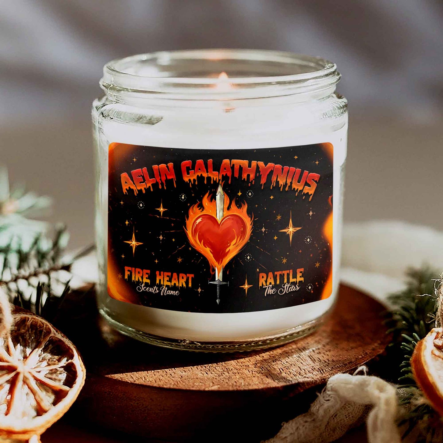 Book Character Candle, Sarah J Mass Candle, Book Themed Candles, Aelin Galathynius Fireheart, Bookish Gift, Terrasen Candle, Late Night Reader