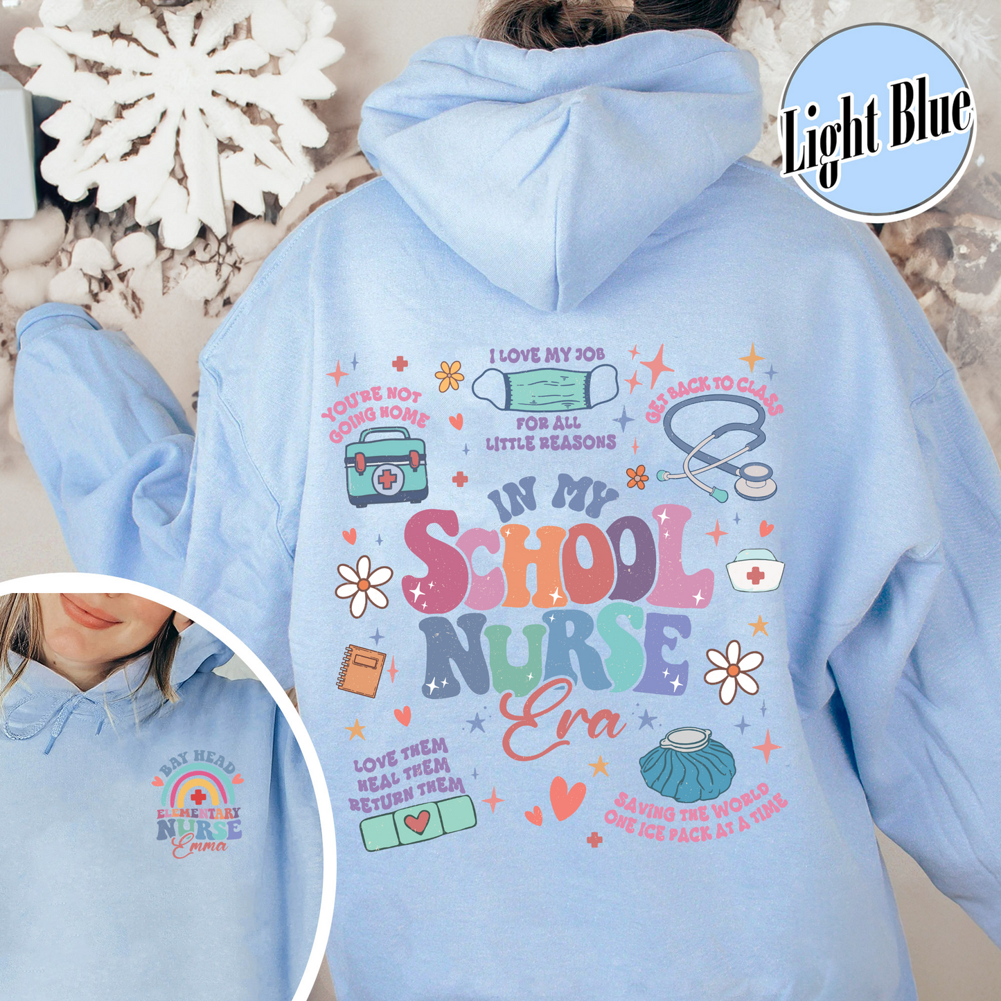 Personalized School Nurse Hoodie, Custom Nurse Hoodies, Nursing School Hoodie, Nursing School Gift, in My Nursing School Era Hoodie