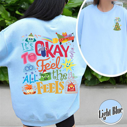 Its Okay To Feel All the Feels Sweatshirt, Its Okay To Feel All the Feels Kids, It Is Okay To Feel, Mental Health Sweatshirt, Christmas All the Feels