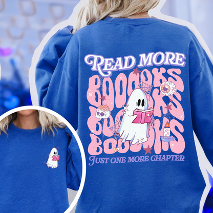 Halloween Book Lover Sweatshirt, Read More Booooks Halloween Sweatshirt, Spooky Season Sweatshirt