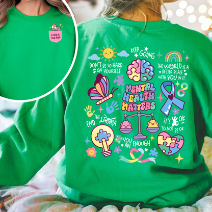 Mental Health Sweatshirt,It Is Okay To Feel All The Feels,Its Okay To Feel All The Feels Inside Out