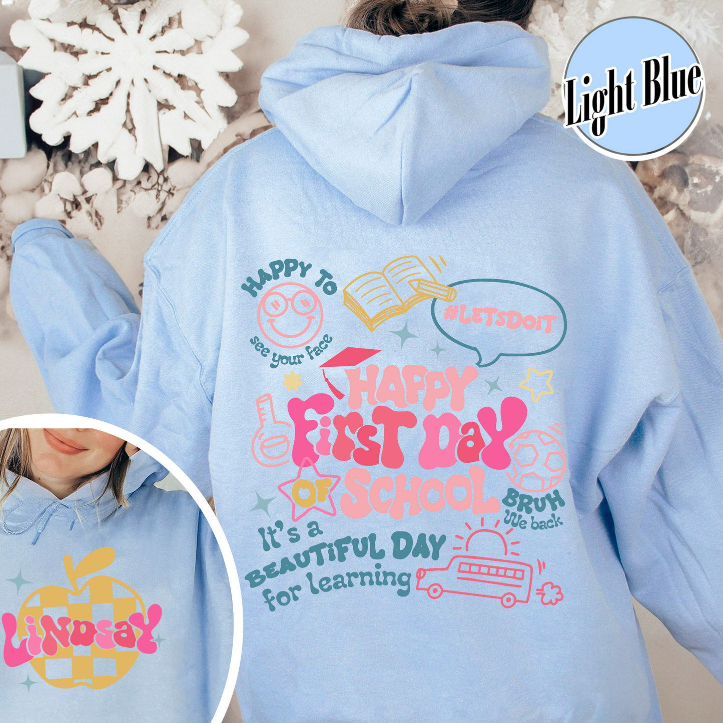 Happy First Day Of School Teacher Hoodie, Back To School Shirt For Teachers, Bruh We Back Teachers Hoodie, Custom Teacher Hoodie