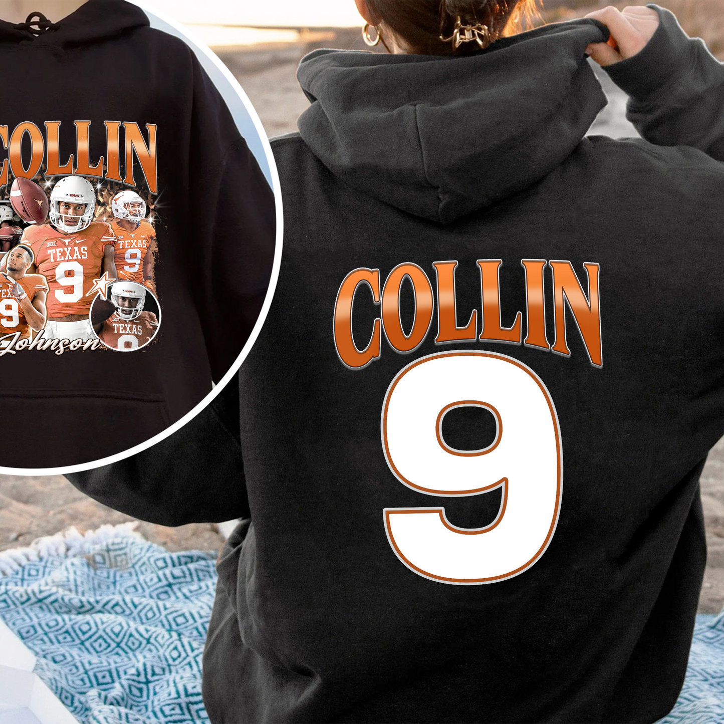 Football Custom Bootleg Hoodie, Supportive Game Days Hoodie, Custom Player Hoodie