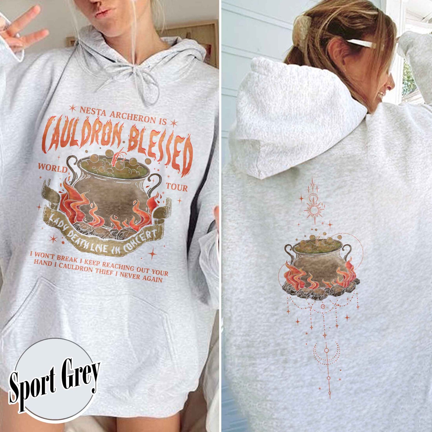 Nesta Archeron Hoodie, Cauldron Blessed Hoodie,Nesta Archeron Cauldron Blessed,Nesta Archeron Gifts, Acosf Hoodie,Lady Death,Bookish Gift