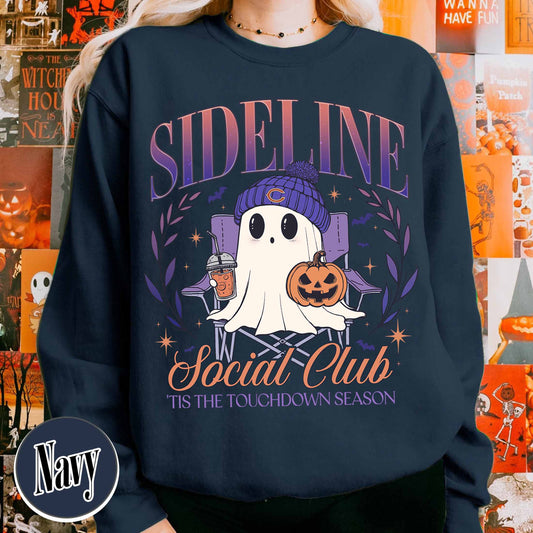 Custom Game Day Social Club Football Sweatshirt, Personalized Sideline Social Club Football Sweatshirt