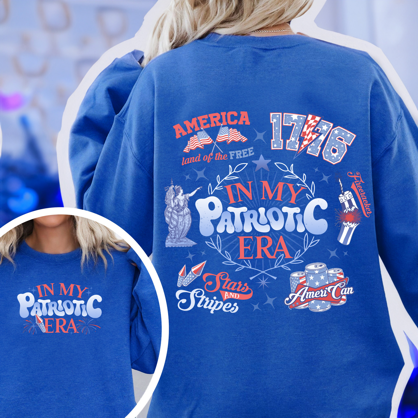 Patriotic Sweatshirt, America Retro Sweatshirt, Red White And Blue, Independence Day, Usa Flag, 4th Of July, Fourth Of July Sweatshirt