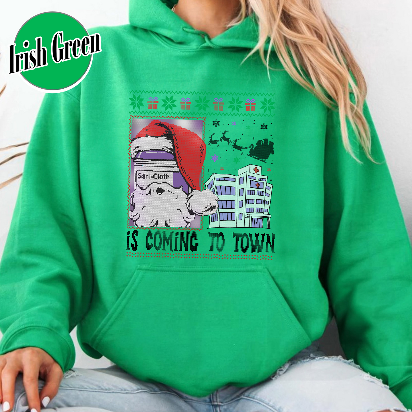 Funny Nurse Christmas Hoodie, Is Coming to Town Hoodie, Medical Assistant Gift