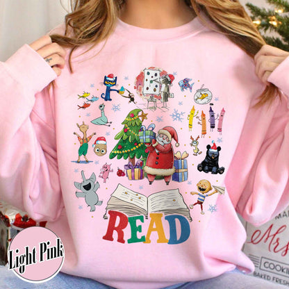 Read Children’s Books Teacher Sweatshirt, Christmas Teacher Shirt, Christmas Gift for Teacher, Teaching Tee, Teachers Day, Teachers Life Shirt