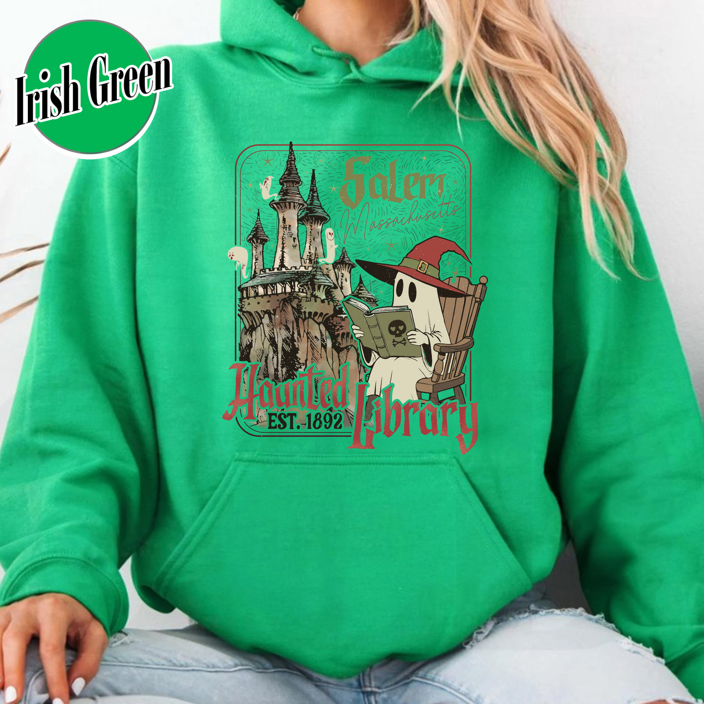Halloween Book Lover Hoodie, the Haunted Library Hoodie, Salem Book Club Hoodie
