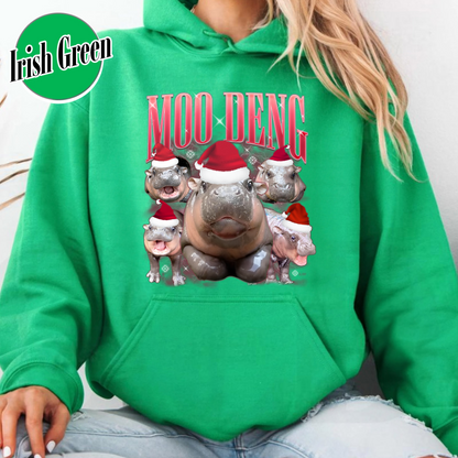 Animal Lover Hoodie, Moo Deng Meme Hoodie, Baby Hippo Hoodie, I Love Moo Deng Hoodie