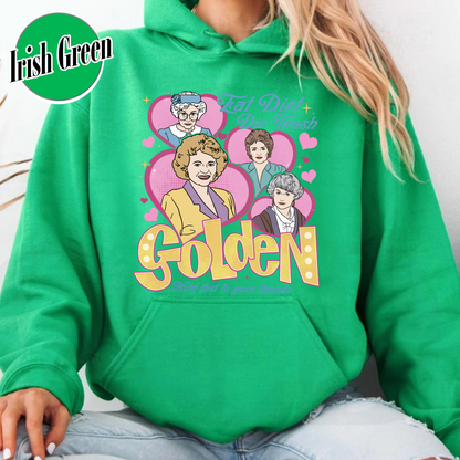 Family Hoodie, Eat Dirt Die Trash Stay Golden Hoodie, 90s Sitcom Mom Vibes Hoodie