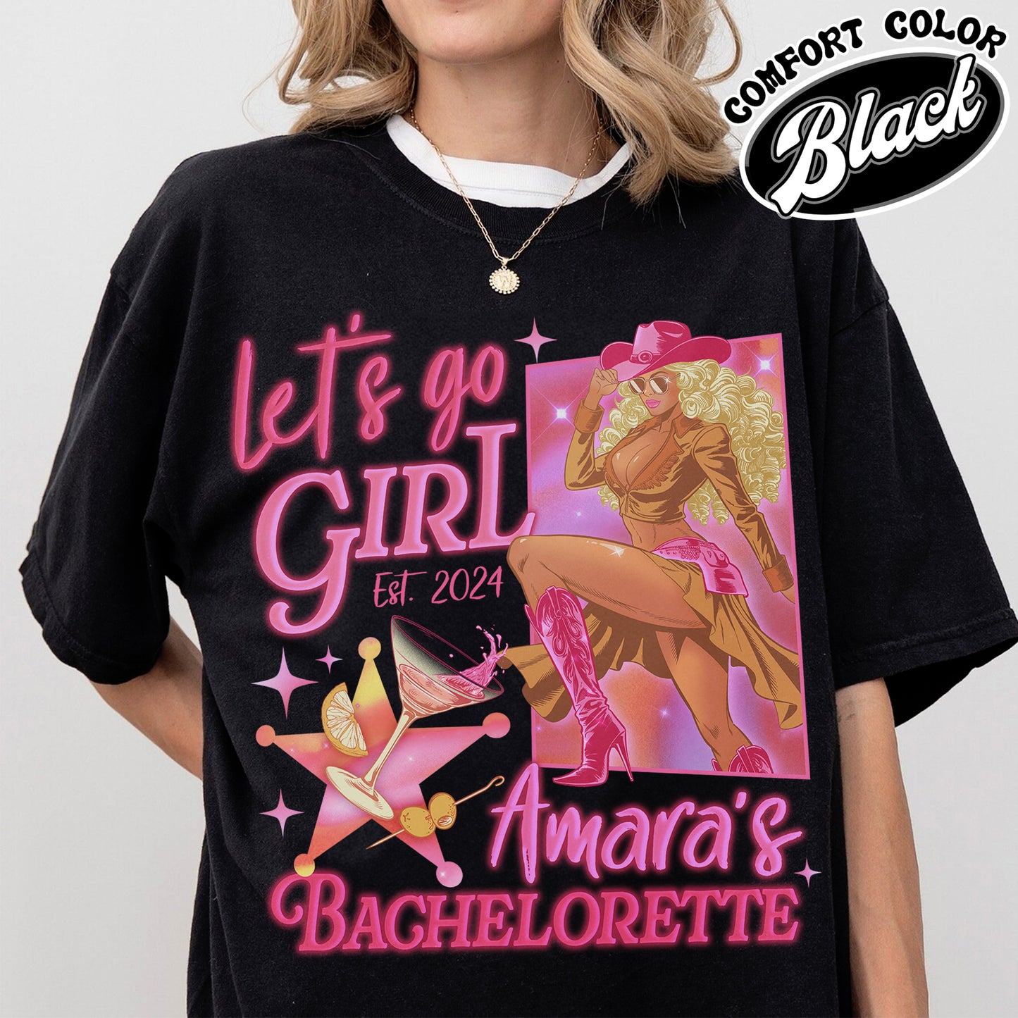 Lets Go Girls Cowgirl Shirt, Custom Name Bachelorette Shirts, Bridal Party Gifts, Gift for Bride, Bach Trip Shirts, Personalized Wedding Shirt