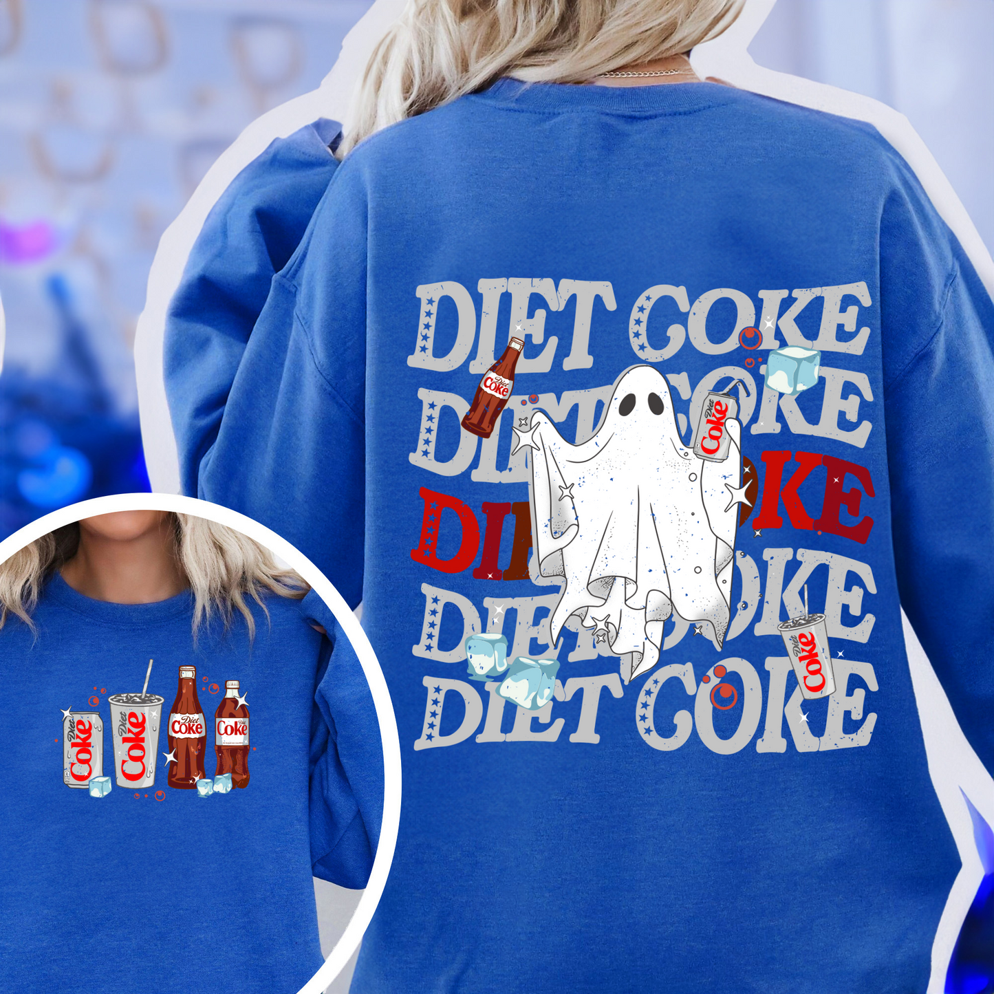 Halloweeen Ghost Sweatshirt, Diet Coke Ghost Sweatshirt, Diet Coke Teacher Sweatshirt